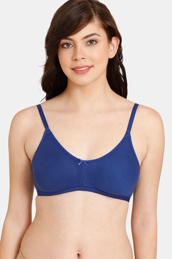 Buy Rosaline Everyday Anti-Microbial Double Layered Non Wired 3/4th Coverage T-Shirt Bra - Blue Depth